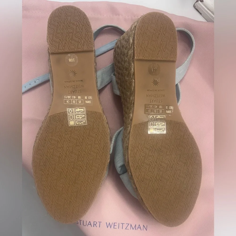 Stuart Weitzman Blue Espadrille Sandals New without box
